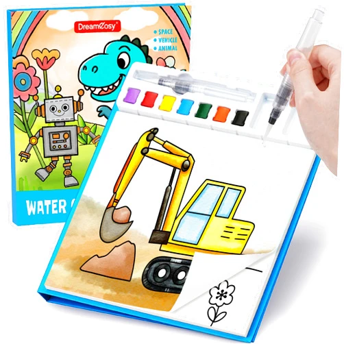 DreamCosy Paint with Water Coloring Books for Toddles, Water Painting Kit with Brush, Mess-Free Arts Crafts, Drawing Activities, Toy Gift for Boys Girls, Preschool, Homeschool