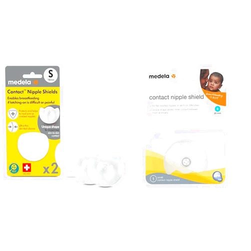 Medela Contact Nipple Shields for Breastfeeding, 16mm Extra Small 2 Count and 20mm Small 1 Count Nippleshield Sets with Carrying Case