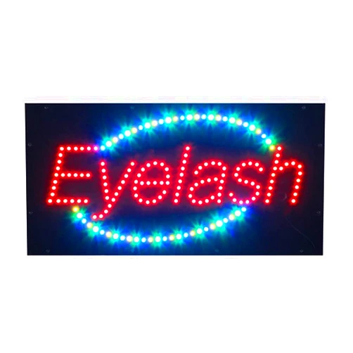 HIDLY LED Eyelash Sign for Business, Super Bright, Multiple Light Modes, Easy to Use, Durable, Energy Saving, Red, Rectangular, Small