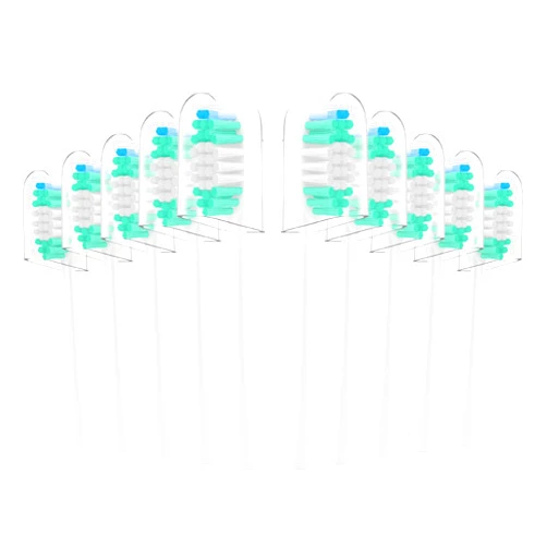 Harobey Replacement Toothbrush Heads 10 Pack Compatible with AquaSonic Black Series, Vibe Series, Black Series pro, and Duo Series pro Electric Toothbrush, White