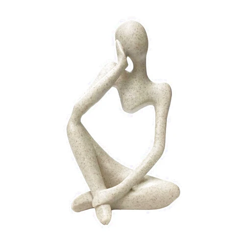Prosfalt ChicRosa Sandstone Resin Thinker Style Abstract Sculpture Statue Collectible Figurines Home Office Bookshelf Desktop Decor(Sandstone - Left Reverie) (Sandstone - Left Reverie)