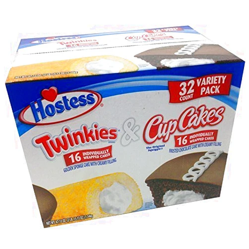 Hostess Twinkies & Cupcakes (16 Twinkies & 16 Cupcakes), Individually Wrapped, 32 Total