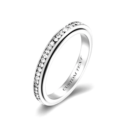 Generic Personalized 3mm Stainelss Steel CZ Stone Step Edges Inspirational Stackable Thin Spinner Rings,Be Stronger Than the Storm Jewelry,Yoga Inspired Hope Rings,Size 5-10