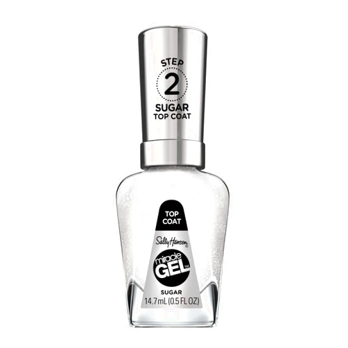 Sally Hansen Miracle Gel™, Sugar Top Coat, Long Lasting, Gel-Like Formula, No UV Lamp Needed, Glitter Nail Polish