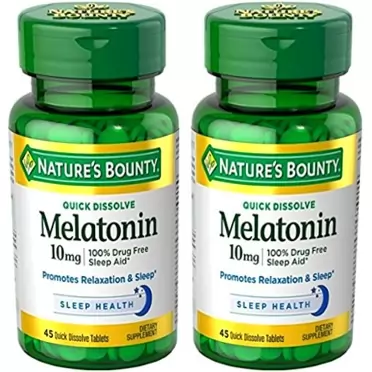Nature's Bounty Natures Bounty Melatonin Quick Dissolve Tablet, 10 mg, 90 Tablets (2 X 45Count Bottles) Pack of 2
