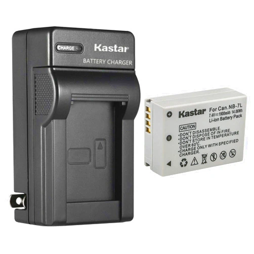 Kastar 1-Pack Battery and AC Wall Charger Replacement for Canon NB-7L, NB-7LH Battery, Canon CB-2LZ, CB-2LZE Charger, Canon PowerShot G11, PowerShot G12, PowerShot SX30 is, PowerShot SX30IS Camera