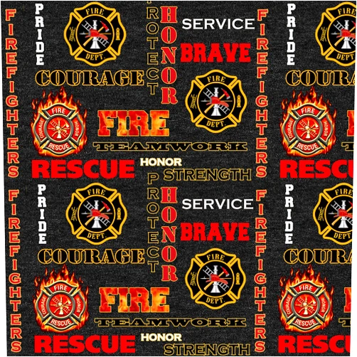 Yeegfey Beenate Firefighter Cotton Fabric -Fireman Cotton FABRIC-100% Cotton-Sold by The Yard-Firetrucks Cotton Fabric