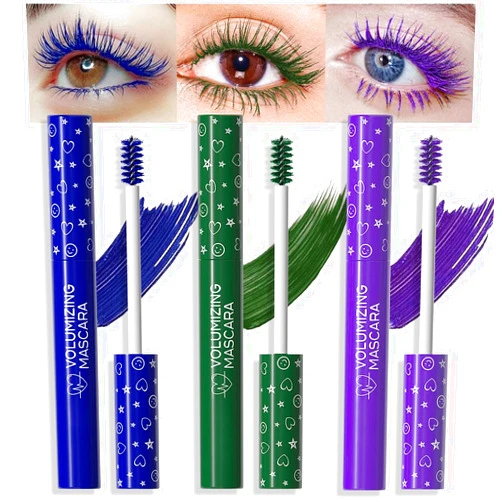 BINGBRUSH Colored Mascara for Eyelashes Set,Colorful Waterproof Mascara for eyelashes Long lasting Charming Voluminous Mascara for Women Halloween Eye Makeup (3Pcs 01#Blue&06#Green&08#Purple, F)