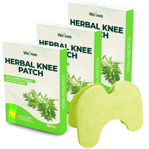 Wellnee Original Herbal Knee Patch - Wellknee Plaster for Knee Support & Muscle Pain - Maximum Strength for a Temporary Relief - Adhesive Heat Patches Made with Natural Herbs for Wellness (30 Pads)
