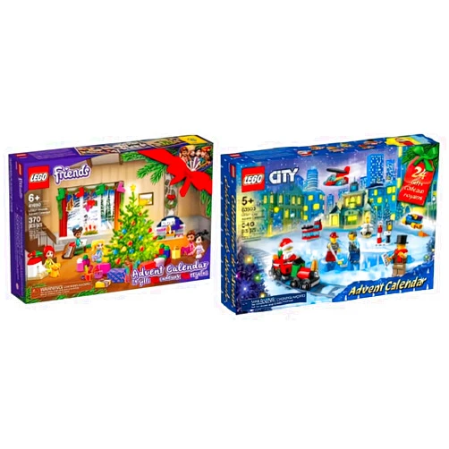 Lego Advent 2021 Calendar Bundle Friends 41690 & Lego City Advent 60303 Building Toy Kit Gift Set