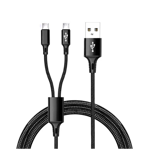 IFLASH Dual MicroUSB Splitter Charge Cable - Power up to Two Micro USB Devices At Once From a Single USB Port - Ideal for Any Micro USB Powered Device