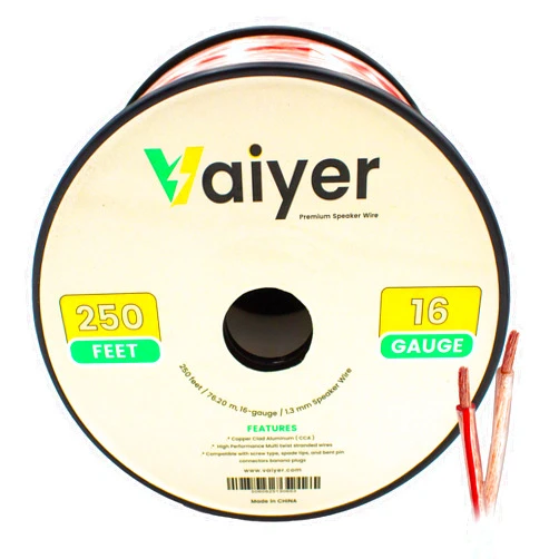 Vaiyer 16 Gauge Speaker Wire Cable - 250 ft 76.20 Meter 1.3 mm CCA High-Performance Stereo Speaker Cable for Car Speakers, Home Theater Speakers, Surround Sound, Radio