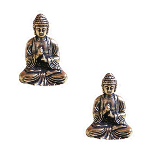 SaiDian 2 Pcs Mini Statue Brass Sakyamuni Buddha Ornaments Creative Home Office Decoration