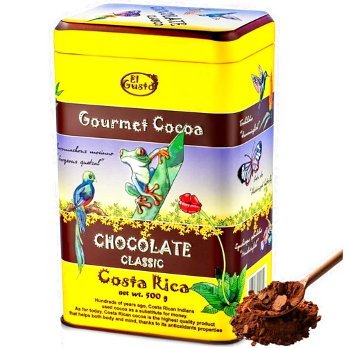 EL GUSTO BY TERTULIA BRUGGE Gourmet Cocoa Powder - Rich Chocolate Flavor & High Flavanol Cacao - Ideal for Baking, Cold or Hot Chocolate Drinks - Natural, Vegan, Non-GMO, Costa Rica Origin, 1lb (30% Cocoa with Cane Sugar)