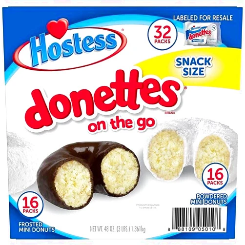 Generic Hostess Mini Powdered & Frosted Chocolate Donettes (32 pk.)
