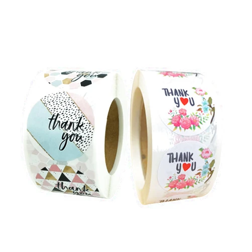CHWANG Thank You Stickers Gold Black Thank You Stickers 1.5inch 500 Labels per roll for Weddings, Party Favor Bags, Thank You Cards, Business Supplies (Thank You! (Gold + White) (White + (Currency))