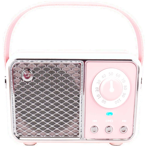 Dosmix Kawaii Room Decor, Retro Bluetooth Speaker,Wireless Bluetooth Speakers, Pink Cute Old Fashion Style for Kitchen Desk Bedroom Office Party Outdoor Vintage Accessories (Tender Pink)