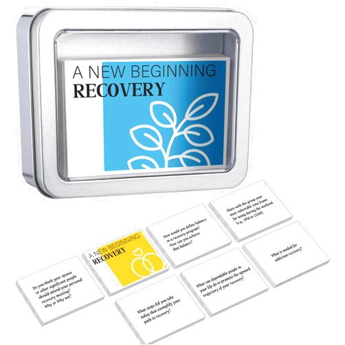 Rotatingpals 51 Pcs Recovery Card Game for Adults includes 50 Addiction Recovery Cards with Tin Box Therapy Games for Adults Group Therapy Activities for Stress and Social Anxiety Mental Health
