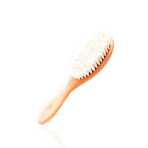 BoAn Wooden Baby Hair Brush,Natural Soft Goat Bristles,Cradle Cap Brush for Newborns & Toddlers,Perfect Scalp Grooming Product for Infant