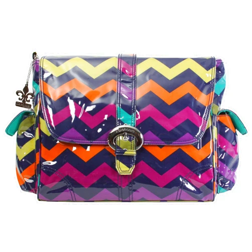 Kalencom Laminated Buckle Bag, Rainbow Zig Zag