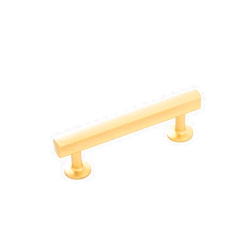 Hickory Hardware 1 Pack Solid Core Kitchen Cabinet Pulls, Luxury Cabinet Handles, Hardware for Doors & Dresser Drawers, 3-3/4 Inch (96mm) Hole Center, Brushed Golden Brass, Woodward Collection