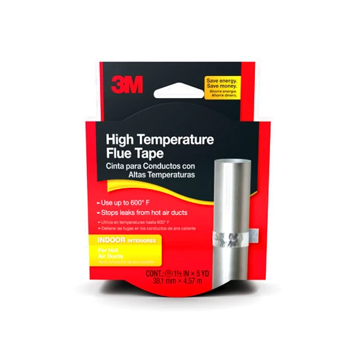 3M High Temperature Flue Tape, High Heat Sealing Tape up to 600 degrees, 15-Foot Roll (Pack of 2)