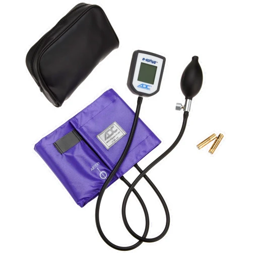 ADC 7002 E-sphyg Digital Pocket Aneroid Sphygmomanometer Blood Pressure Monitor, Reusable BP Cuff, Adult, Purple