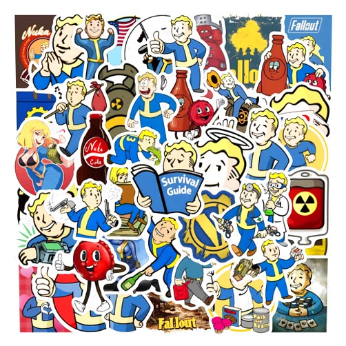 RENTF 60pcs Cool Game Stickers for Adult Laptops,Funny Cartoon Role Play Shooting Game Waterproof Vinyl Decals for Men Water Bottle Bumper Suitcase Motorcycle Phone Pad