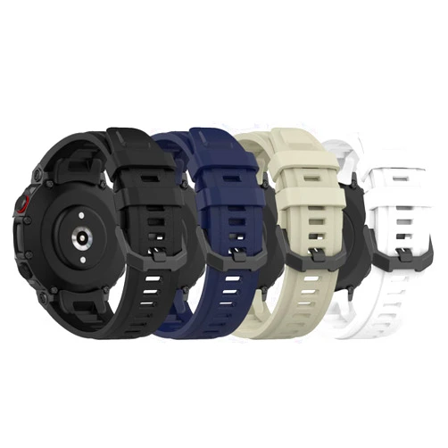 FitTurn 4 Pack Watch Band Compatible for Amazfit T-Rex 2 Wrist Strap, Soft Silicone Replacement Watch Band Adjustable Wristband for Huami Amazfit T-Rex 2 T-rex2 Watchband with Tools