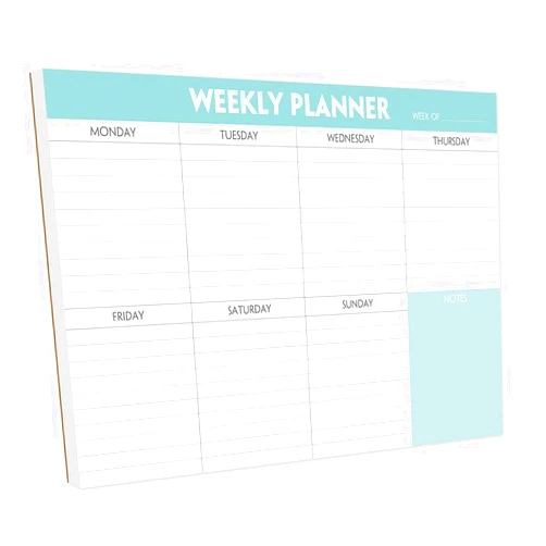 Nokingo Weekly Planner Notepad - Tear Off Planning Pad with Daily Schedule & Calendar, 52 Sheets, 100gsm Paper, Undated Weekly To Do List Notepad, 10x7 in