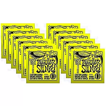 Ernie Ball 2221 Regular Slinky 6-String Electric Guitar Strings 12-Pack