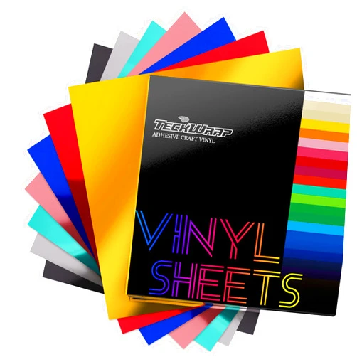 TECKWRAP Holographic Chrome Adhesive Craft Vinyl Precut Sheets 12