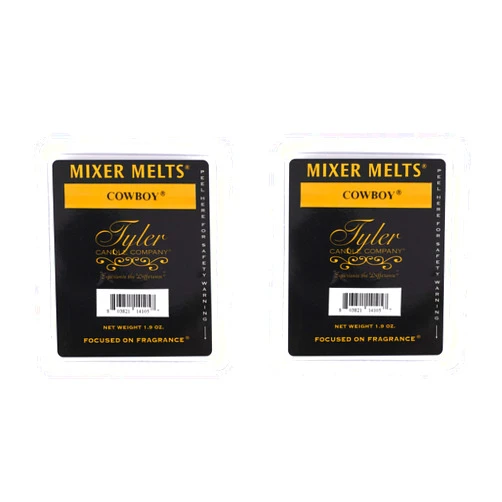 Tyler Candle Company Cowboy 1.9 Ounce Scented Mixer Wax Melt Cubes for Tart Burner, Pack of 2