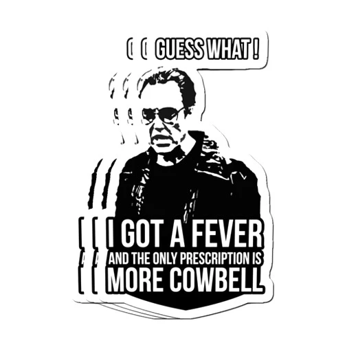 MrMint Stickers More Cowbell (3 Pcs/Pack) Water Bottle Decals 3x4 Inch