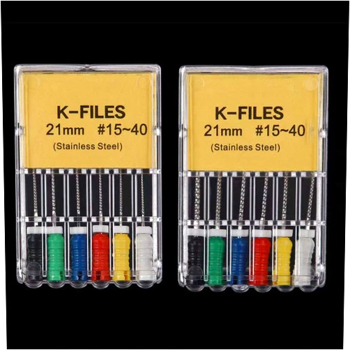 Beautiteeth 6pcs/pack 21mm K Files Root Canal Endo Files Stainless Steel 15-40#（2 pack）