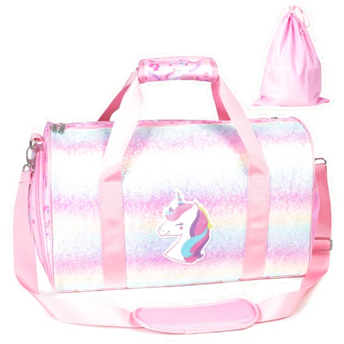 Bagseri Dance Bag for Girls - Ballet Bag for Girls with Shoes Compartment Girls Duffle Bag for Kids Above 6yr Overnight Travel Sleepover Bags with Dry Wet Separation Pockets