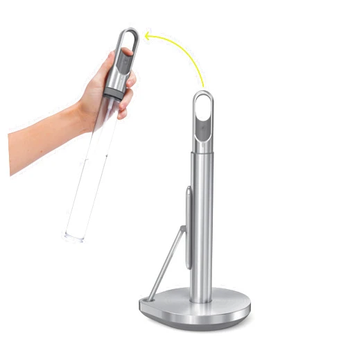 simplehuman Standing Paper Towel Holder with Spray Pump, Brushed Stainless Steel