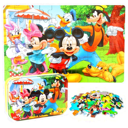 MZZOTOY Puzzles for Kids Ages 4-8, 60 Piece Puzzles for Kids Ages 3-5 in a Metal Box Girls and Boys Learning Educational Jigsaw Puzzle Toys Gifts