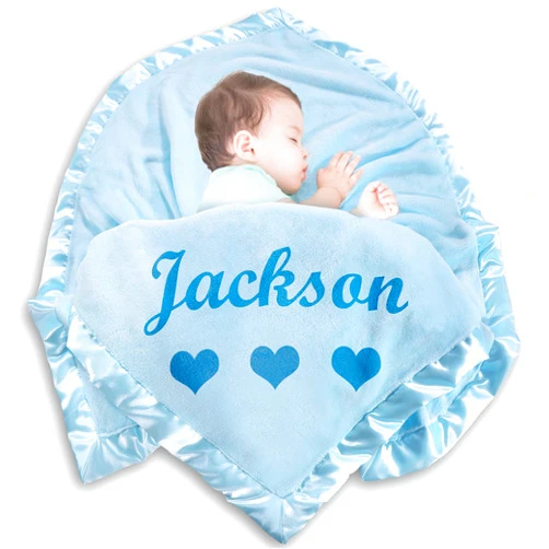 Yofair Personalized Baby Blanket for Girls Boys Custom Blanket with Name Customized Baby Gifts for Newborn
