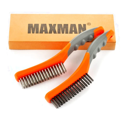 MAXMAN Wire Brush Set,Heavy Duty Carbon Steel and Stainless Steel Wire Scratch Brush for Cleaning Rust with 10