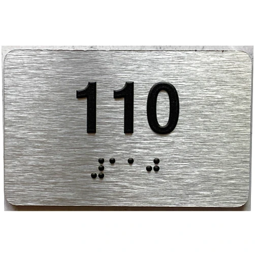 BUILDINGSIGNS.COM Apartment number sign - Unit number sign / Suite number sign comes with Raised letters & Grade 2 Braille - Includes Red Adhesive pad for Easy Installation (2.5