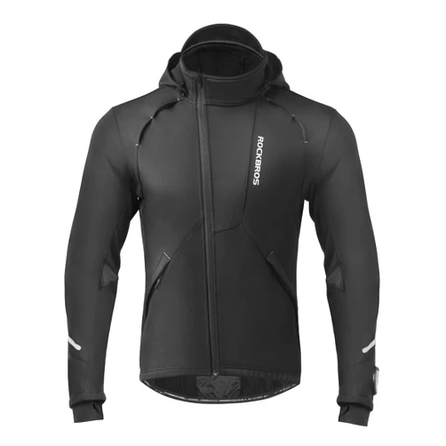 ROCKBROS Cycling Jackets for Men Winter Bike Jackets Thermal Windproof Jacket for Men Cold Weather Cycling Running Hiking