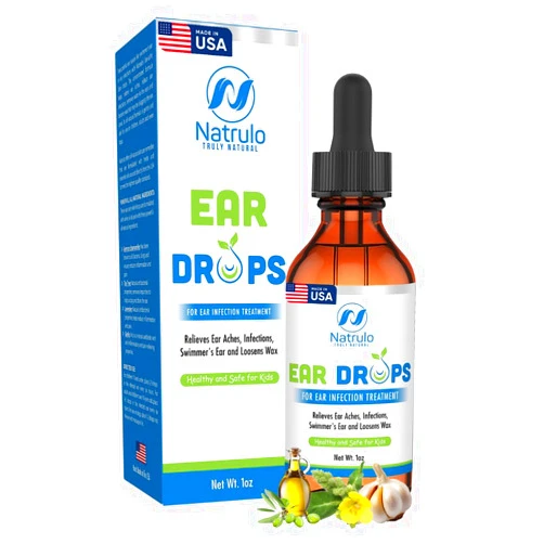 Natrulo Ear Drops for Ear Infections – All Natural Mullein Garlic Oil for Earaches, Swimmer's Ear, Clogged Ears, Earwax Removal and Itchy Ears – Ear Care Treatment for Adults, Children and Pets, Made in USA