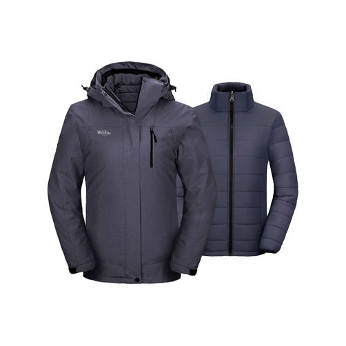 Wantdo Women's 3 in 1 Waterproof Ski Jacket Windproof Winter Snow Coat Snowboarding Jackets Warm Raincoat