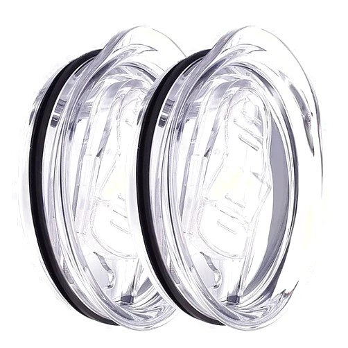 ILOVYO Compatible with Yeti Lids 20 oz Replacement Lid, Ozark Trail and More Splash Resistant Lids Spill Proof Tumbler Lid Clear Cup Silicone Sliding Covers BPA Free(2 Pack)