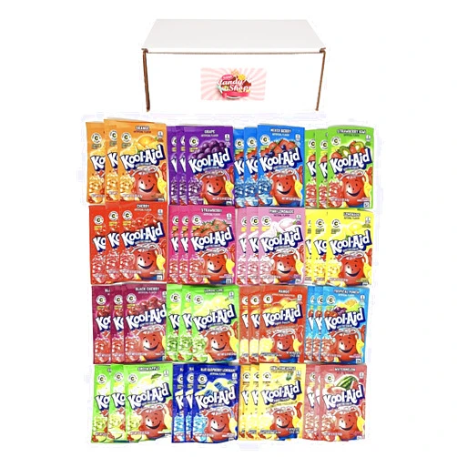 SECRET CANDY SHOP KoolAid Drink Mix Packets Variety Pack of 16 Flavors (3 of each flavor, Total of 48)
