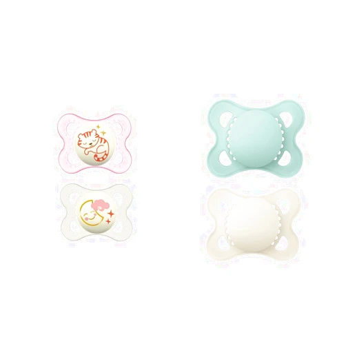 MAM Night Pacifiers (2 Pack, 1 Sterilizing Pacifier Case), MAM Pacifiers 0-6 Months & Original Matte Baby Pacifier, Nipple Shape Helps Promote Healthy Oral Development