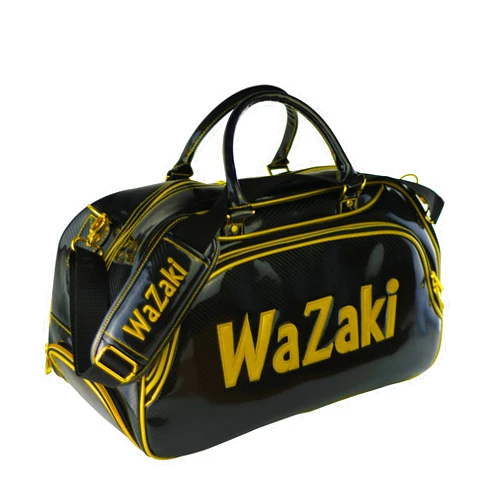 Wazaki Japan WaZaki Black Gold Turf Line Waterproof Classic Duffle Golf Bag with pockets(50X25X30 CM3)