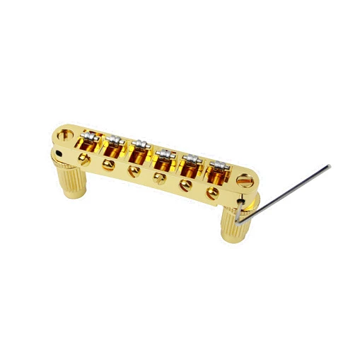 Guyker Guitar Tune-O-Matic Roller Saddle Bridge Replacement Part Compatible with Gibson Les Paul LP SG Style 6 String Electric Guitar - GM005, Golden