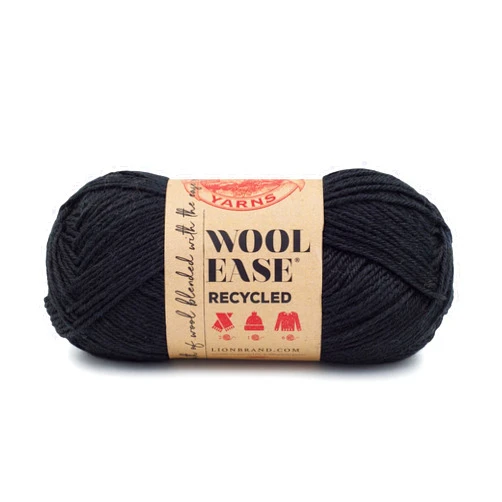 Lion Brand Yarn Wool-Ease Recycled Yarn, 1 Pack, Black